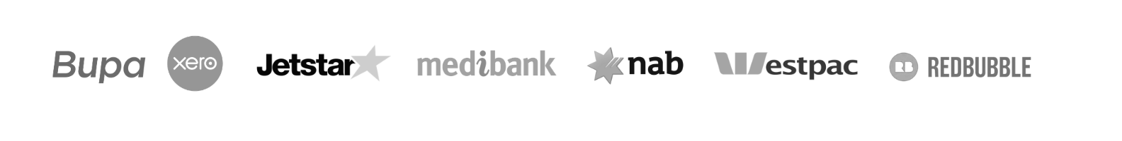 Bupa, Xero, Jetstar, medibank, nab, Westpac, Redbubble